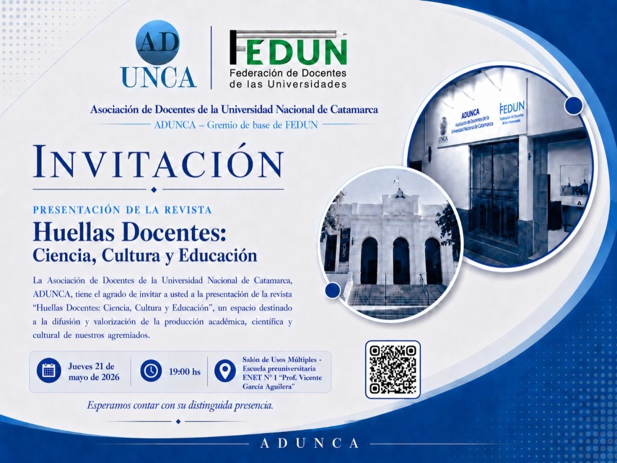 Daniel Filmus participó de la presentación de Huellas Docentes: ciencia, cultura y educación, la revista impulsada por ADUNCA y FEDUN como un espacio para la difusión y valorización de la producción académica, científica y cultural de las y los docentes universitarios.